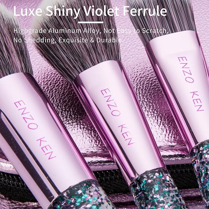 Glitter Makeup Brushes Set with Case, Vegan Makeup Brush Set Professional, Colorful Cosmetic Brushes Makeup Set, Make up Brush Vegan, Make up Brushes Set Professional, Makeup Brush Set Vegan