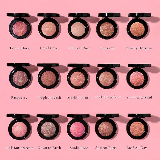 LAURA GELLER NEW YORK Baked Blush-n-Brighten Marbleized Blush + Angled Brush (06 Pink Grapefruit, 47mm)