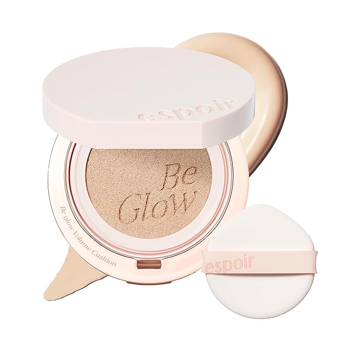 Espoir Be Glow Volume Cushion Foundation #20 Vanilla | Dewy & Radiant Finish for Long-Lasting Hydration, Quick and Easy Coverage, Lightweight Formula, Vegan, Korean Makeup, 0.46 oz