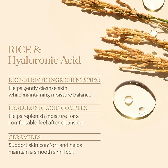 LU'PIUM Rice Deep Cleansing Toner – 81% Rice Bran Water Micellar Formula for Pore Purifying and Hydration with 7 Types of Hyaluronic Acid, Korean No-Rinse Skincare Toner