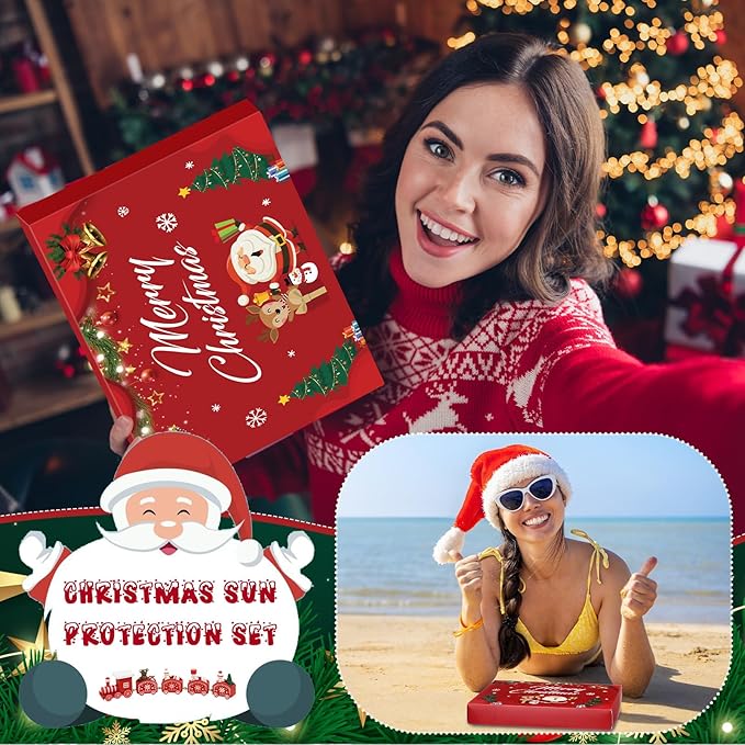 6 Pcs Christmas Gifts Travel Size Sunscreen Spf 30 Mini 1oz Travel Water Resistant Sunscreen Lotion for Christmas Party Favors