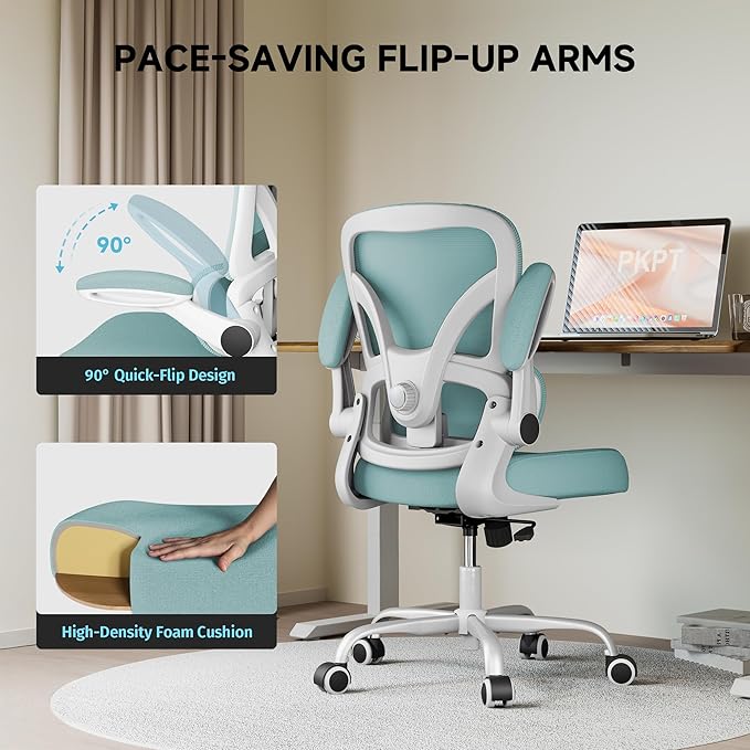 Mesh Office Chair, 330LBS Ergonomic Comfy Desk Chair with Adjustable Lumbar Support, Executive Computer Chairs for Home Office, Blue