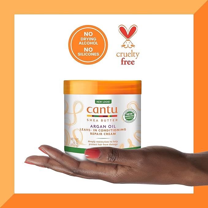 Cantu Leave-In Conditioning Repair Cream, 16 oz | Argan Oil | Pack of 2