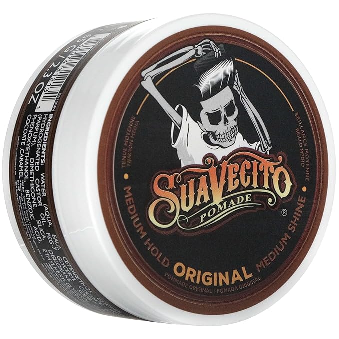 Suavecito Pomade Original Hold For Men 2.3 oz, 1 Pack - Medium Shine Water Based Wax Like Flake Free Hair Gel - Easy To Wash Out - All Day Hold For All Hairstyles