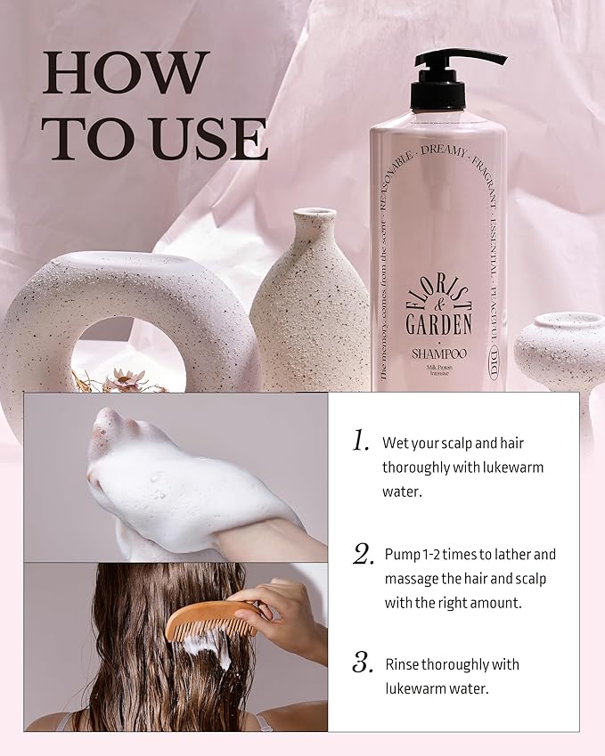 Milk Protein Intensive Shampoo - Korean Volumizing and Hair Loss Relief Perfume Shampoo for Damaged Hair - Natural Green Herb Scent - pH5.5 Scalp Purifying, 16.9 fl.oz.