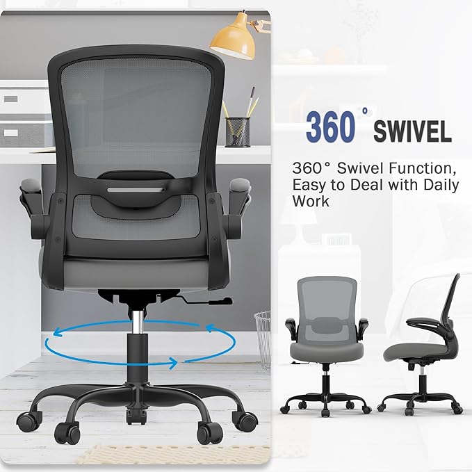 Mimoglad Home Office Desk Chair (Modern, Graphite)