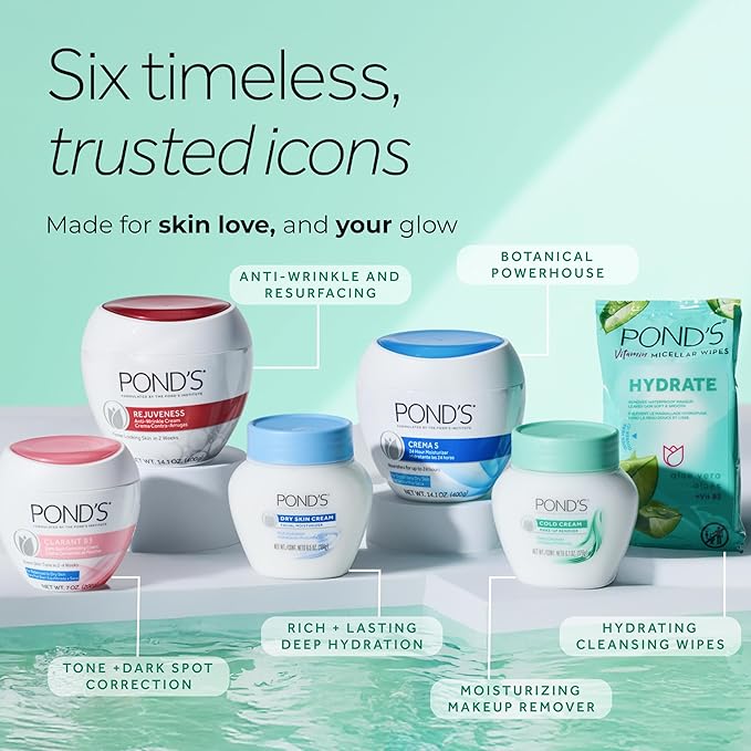 POND'S Clarant B3 Dark Spot Correcting Cream – Daily Moisturizer for Dry Skin – Moisturizing Face Cream with Vitamins B3 & C-– Dermatologist Tested,7 oz,(Pack of 4)
