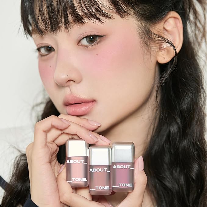 ABOUT TONE Skin Layer Fit Blusher – Semi Matte Cover Fit & Semi Glow Water Fit – High-Fitting Liquid Blush for Longwear Color, Intense Pigment, Smooth Adhesion – Korean Beauty (C01 PETAL PINK)
