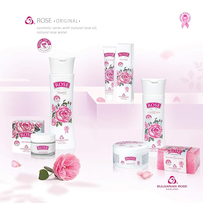 Bulgarianrose Day Face Cream with Natural Rose Oil, Moisturizing and Rejuvenating Skin Care, Rose Water Revitalizing Day Cream, Face Moisturizer for dry skin