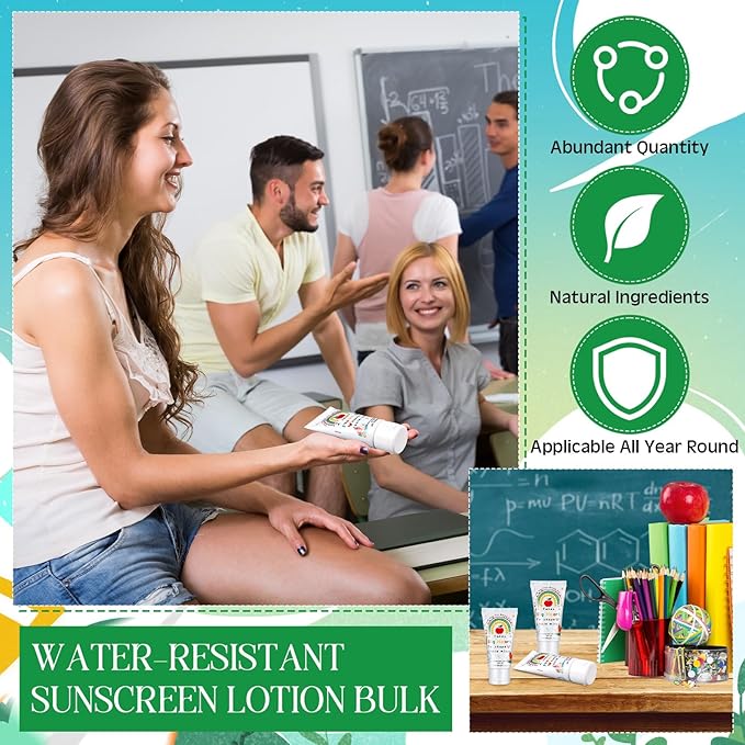 6 Pcs Teachers Day Gifts Travel Size Sunscreen Spf 30 Mini 1oz Travel Water Resistant Sunscreen Lotion Gifts for Teacher