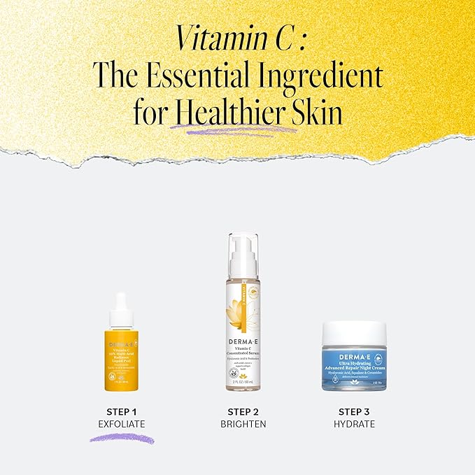 Derma E Vitamin C Renewing Face Moisturizer, 2 Oz, Brightening and Hydrating Facial Skin Renewing Cream, Anti-Aging Wrinkle Cream for Women, Day and Night Moisturizer for Face