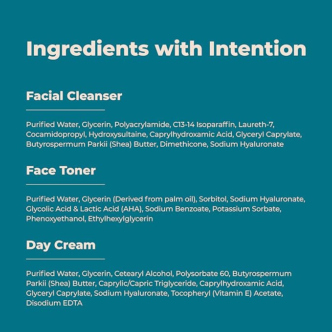 Cleure Sensitive Skincare Set – Gentle Face Wash, Alcohol-Free Toner & Shea Butter Day Cream – Facial Kit for Teens & Adults – Fragrance-Free, Dermatologist Recommended, pH Balanced