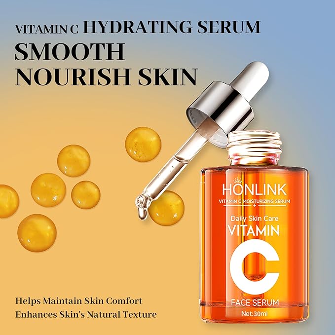 Facial Vitamin C Serum, 5X Vitamin C Face Essence with Hyaluronic Acid, Moisturizing Serum, Enhance Radiance & Even Skin Tone, 30ml