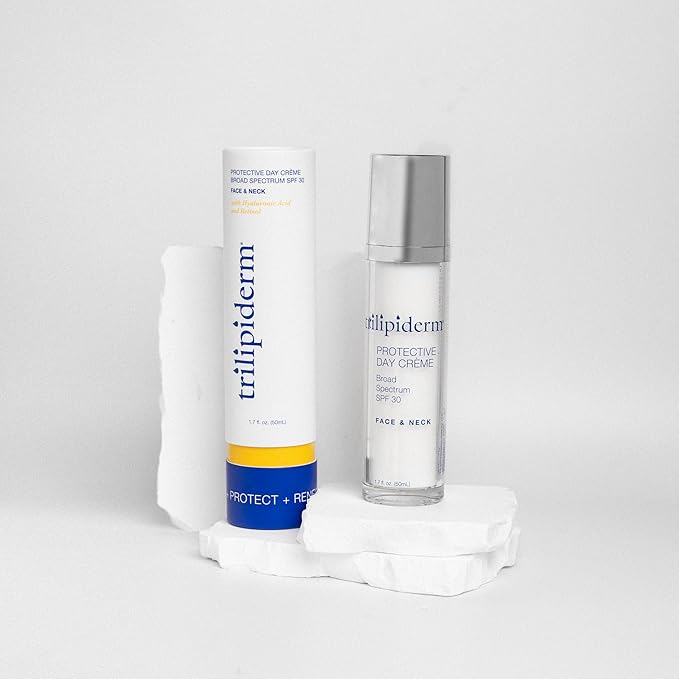 Trilipiderm Protective Day Crème SPF 30 – Face Moisturizer with Sunscreen, Daily Facial Moisturizer for Dry & Sensitive Skin, Anti Aging Face Cream with Hyaluronic Acid, Broad Spectrum UVA/UVB, 1.7 oz