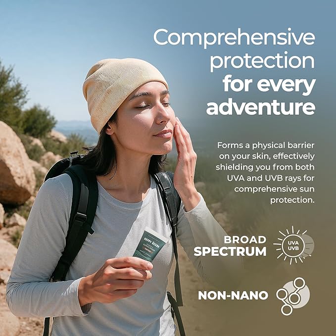 SPF 45 Mineral Sunscreen with Non-Nano Zinc Oxide for Face and Body - 2.5 Fl oz, Non-Greasy, Reef Safe Biodegradable Sunscreen, Travel Size, Water Resistant - Tint