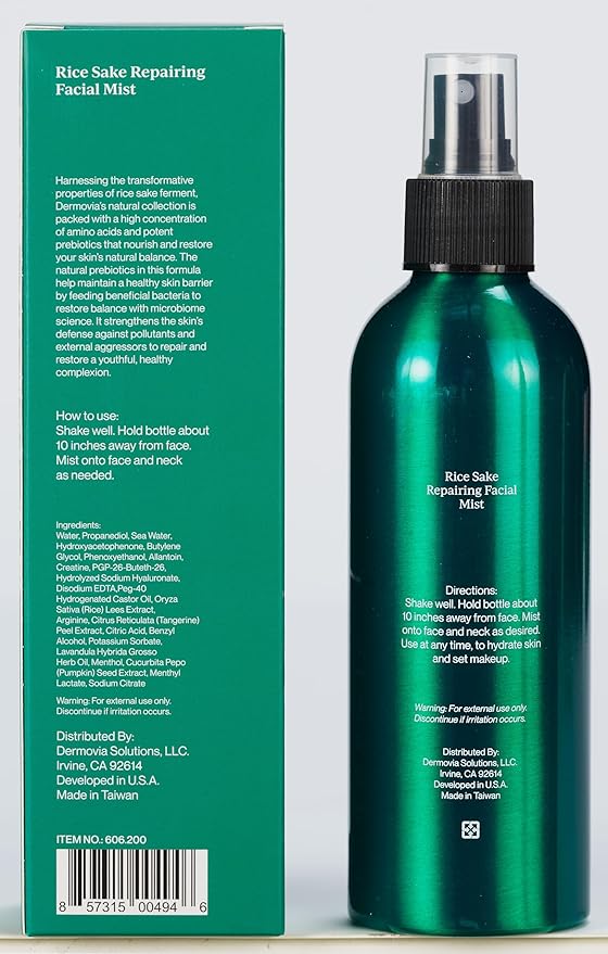 Rice Sake Series Biome Repair Balancing Glow Mist, Hydrating Face Spray with Reviving Formula that Moisturizes & Tones Skin, Travel-Safe Hydration Mist Suitable for All Skin Types