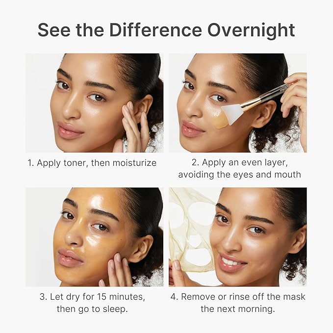 medicube All-Day Care for Deep Hydration & Skin Revival: Turmeric Overnight Wrapping Peel Off Mask 2.0 and Kojic Acid Turmeric Brightening Gold Jelly Gel Mask (4ea) and Jelly Brush