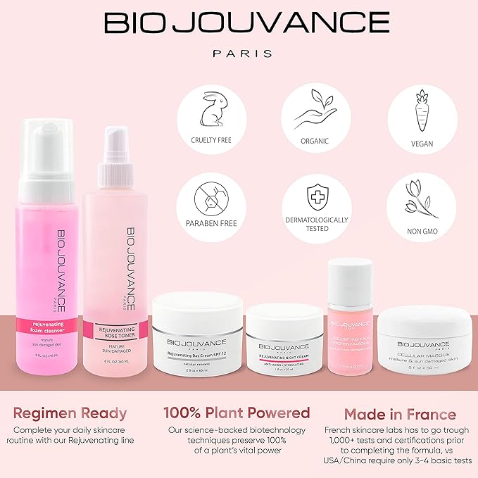 Rejuvenating Rose Toner Spray 8oz / 240ml - for Mature/Sun Damaged Skin | PH Balancing | Alcohol-Free | Gentle Hydrating Face Toner | Daily Facial Skin Care | Made in France