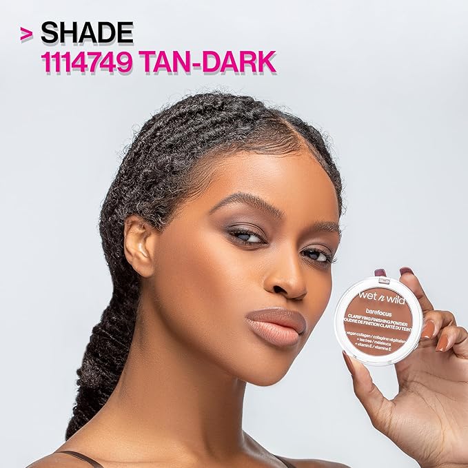 wet n wild Bare Focus Clarifying Finishing Powder | Matte | Pressed Setting Powder Medium-Tan