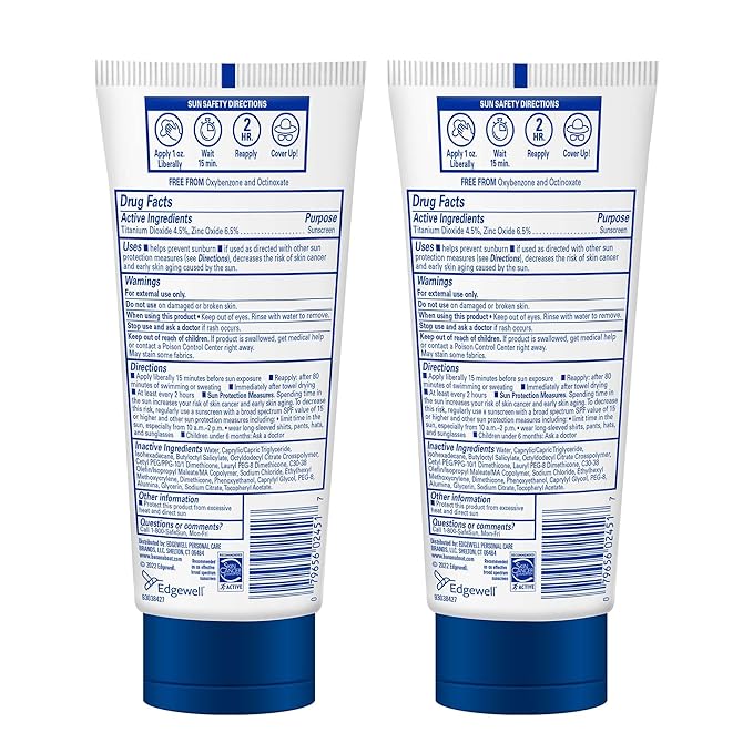 Banana Boat 100% Mineral Kids Sunscreen Lotion SPF 50, Twin Pack | Banana Boat Mineral Sunscreen for Kids, Childrens Sunblock SPF 50, Oxybenzone Free, 6Fl Oz each (Pack of 2)
