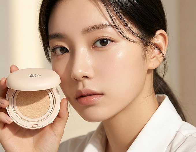 Minimerry Long Wear Cushion Foundation #21 VANILLA 13 g / 0.45 oz, Matte Finish Korean Makeup, Full Coverage & Semi Matte, 5 Shades for All Skin Tones