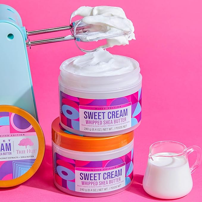Tree Hut Sweet Cream Whipped Shea Body Butter | Long-lasting Hydration Leaves Skin Feeling Soft & Moisturized | Limited Edition Fall | Nourishing Essential Body Care | 8.4 fl oz.