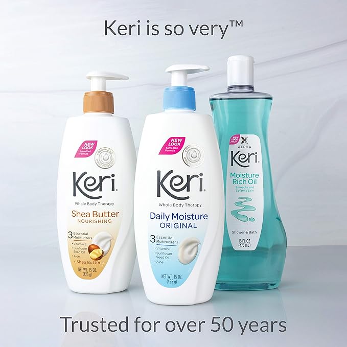 Keri Shower & Bath Moisture Rich Oil, Delicate, 16 Fl Oz