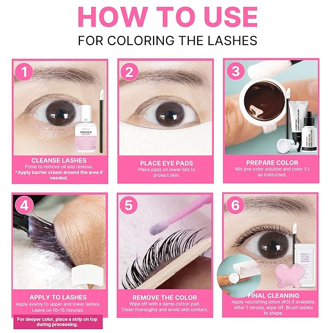 Korean At Home Eye Lash Lift and Color Kit Professional Brow Lamination and Color Kit Eye Lash Color Brown Eye Brow Color Kit