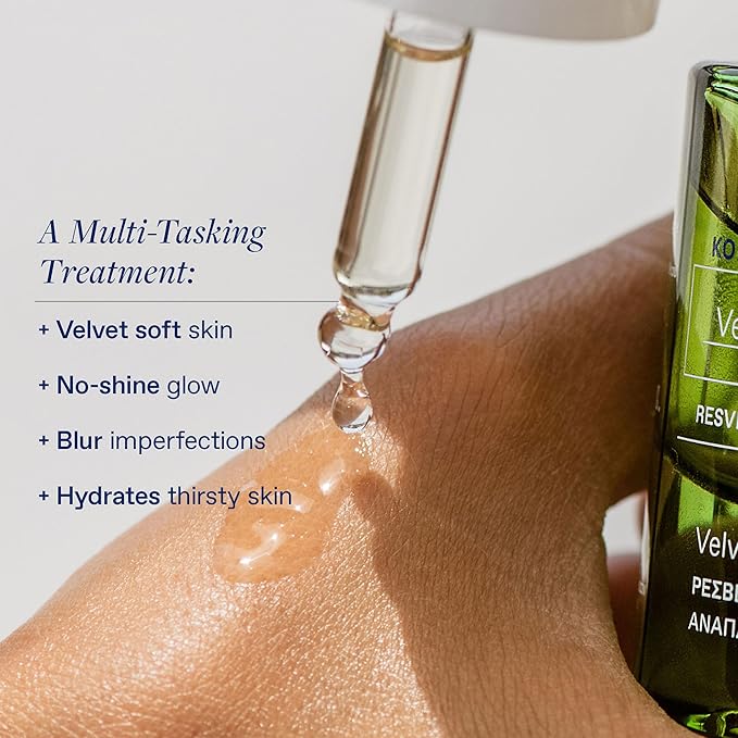 KORRES Santorini Grape Velvet Skin Drink, Hydrating Serum with Resveratrol, Grape Extract & Grape Seed Oil, Antioxidant Face Oil for Smooth, Replenished Skin, 0.5 fl oz
