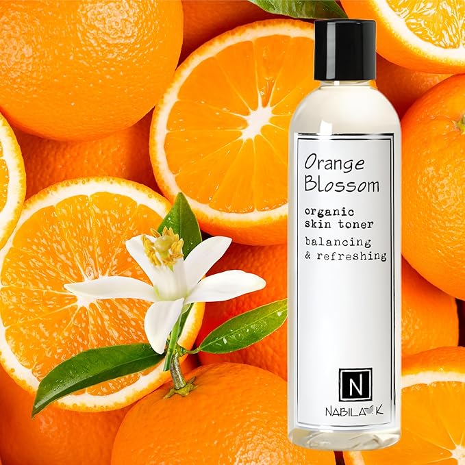 Nabila K Orange Blossom Organic Skin Toner, Soothing, Refreshing, Moisturizing, All Natural, Alcohol-Free, Hypoallergenic, 2.4oz