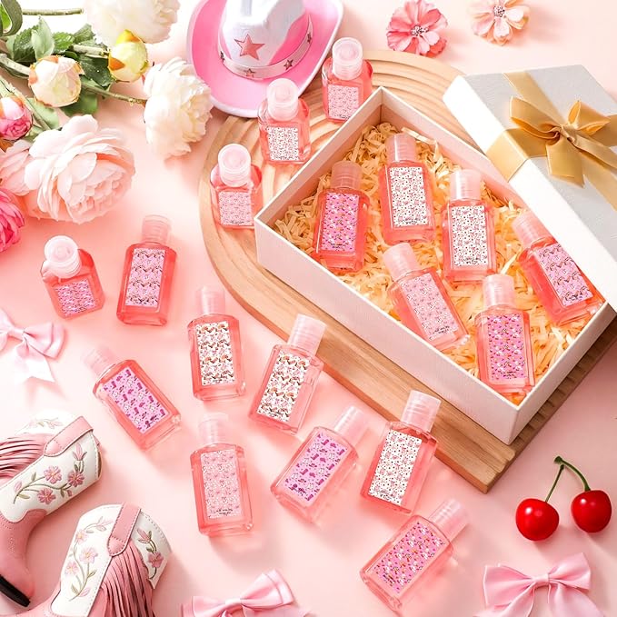 Demissle 30 Pcs Cowgirl Party Favor Western Mini Aloe Vera Gel Travel Size Bulk After Sun Lotion Pink Cowgirl Baby Shower Favor for Guest Summer Last Rodeo Birthday Wedding Bachelorette Party Supplies