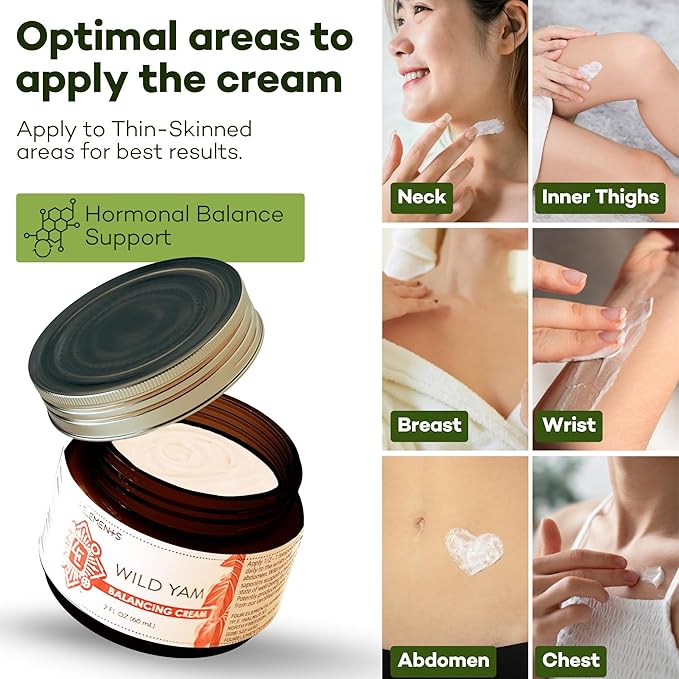 Four Elements 4E Wild Yam Balancing Cream, 2 OZ - 1st Place Winner at the 2023 International Herb Symposium for Creams and Salves! Proudly Farmed, Crafted and Packaged in WI, USA.