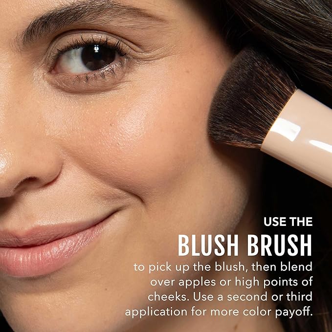No Makeup Makeup Blush Brush, Angled Design with Soft, Dense Bristles for Effortless Application and a Flawless Finish, Pairs Perfectly with Blush & Lip Color, Synthetic Materials, Cruelty Free