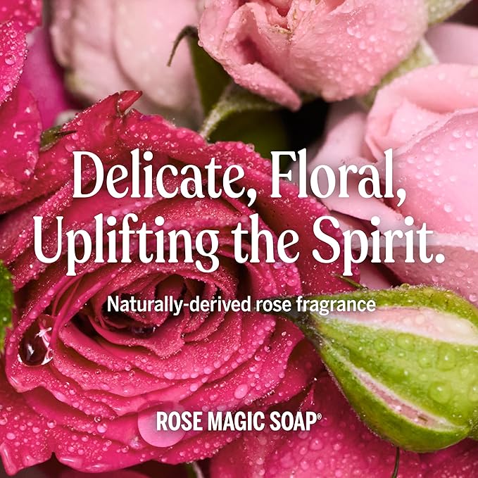 Dr. Bronner's Pure-Castile Magic Liquid Soap (Rose, 16 Ounce, 2-Pack)- Made with Regenerative Organic Certified Oils, 18-in1 Uses: Face, Hair, Hand & Body Soap, Laundry, Pets- Concentrated, Vegan