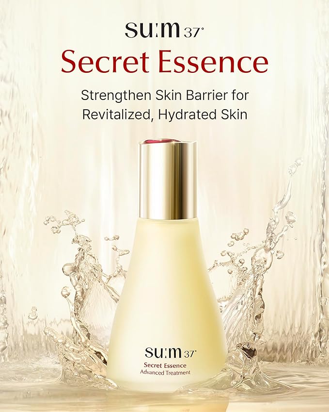 SU:M Secret Essence(1.01 fl oz) + Micro-Active Toning Water (5.07 fl oz) - Korean Skin Care, Skin Barrier Repair Hydrating Serum, Gentle Exfoliating Toner with Low-Irritation