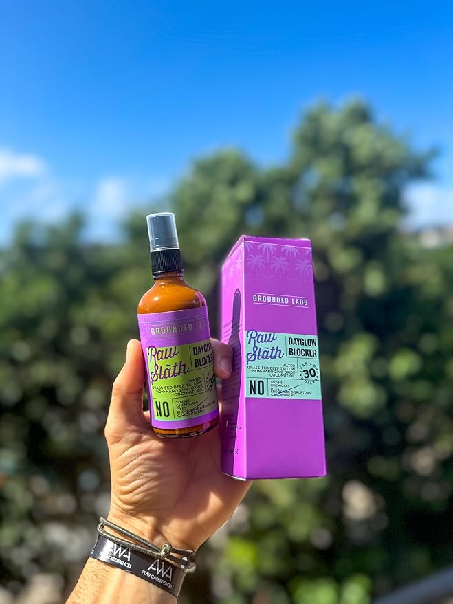 GROUNDED LABS Beef Tallow and Zinc Oxide Chemical-Free Sunscreen with 100% Grass-Fed Beef Tallow, Reef-Safe Non-Nano Zinc Oxide & Coconut Oil Mineral Sunblock SPF 30