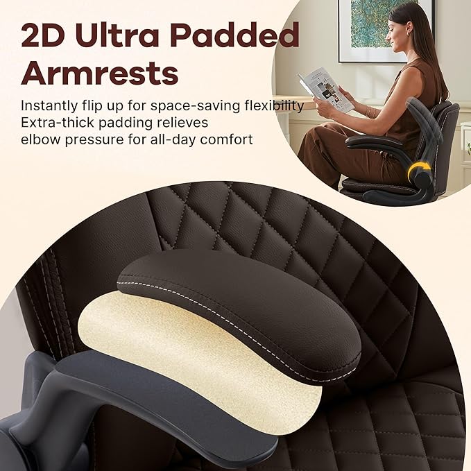 AreShark Cross Legged Office Chair,ADHD Criss Cross Desk Chair with Wheels & Stretchable Rotating Footrest,Height Adjustable Wide Yoga Kneeling Meditation Chair with Flip-up Armrests Back Support