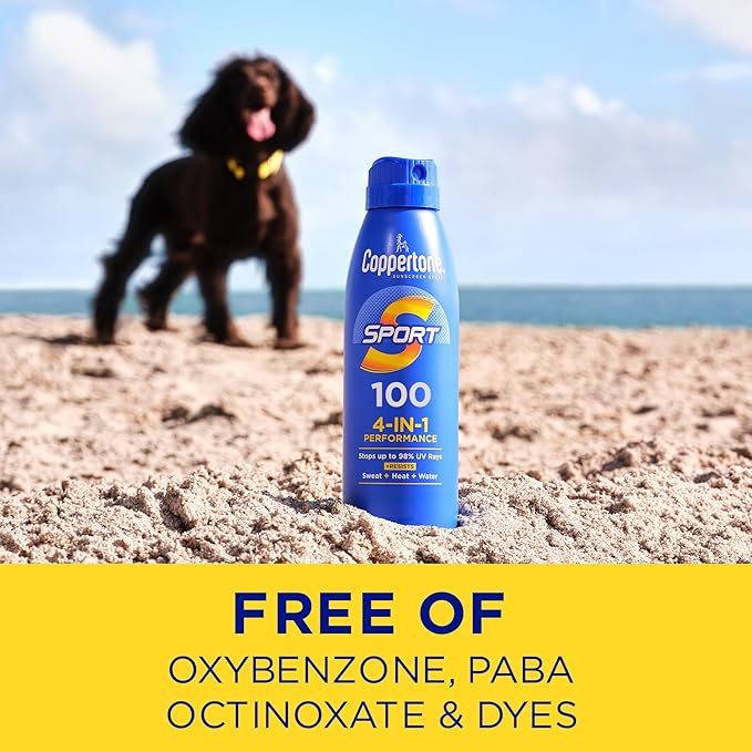 Coppertone SPORT Continuous Sunscreen Spray Broad Spectrum SPF 100 (5.5 Ounce) (Packaging may vary) (Pack of 2)