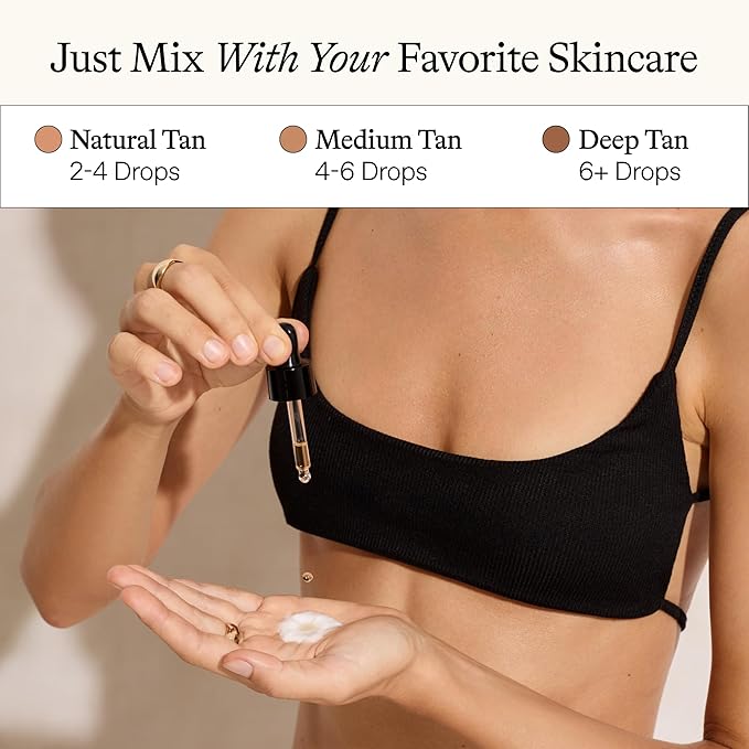 Sun Blush Glowing Self Tanning Drops Australian Made 1.0 fl.oz | Sun-Kissed, Natural Face & Body Gradual Self Tanner with Peptides | Fragrance Free| Everyday Humans