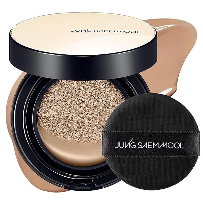 JUNG SAEM MOOL Essential Skin Nuder Cushion | Natural Finish, Buildable Coverage Cushion Foundation by Korean Makeup Artist (Refill Not Included, 0.49 Fl Oz), 25N Bronze