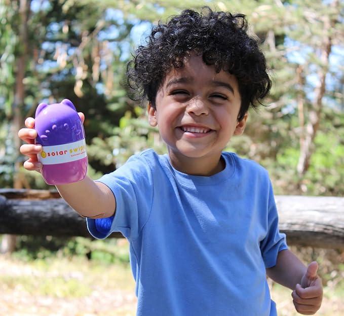 Sunscreen Applicator for Kids and Adults, Portable, Washable, Easy on the Go Sunscreen Application for Any Age and Skin (Purple Pink)