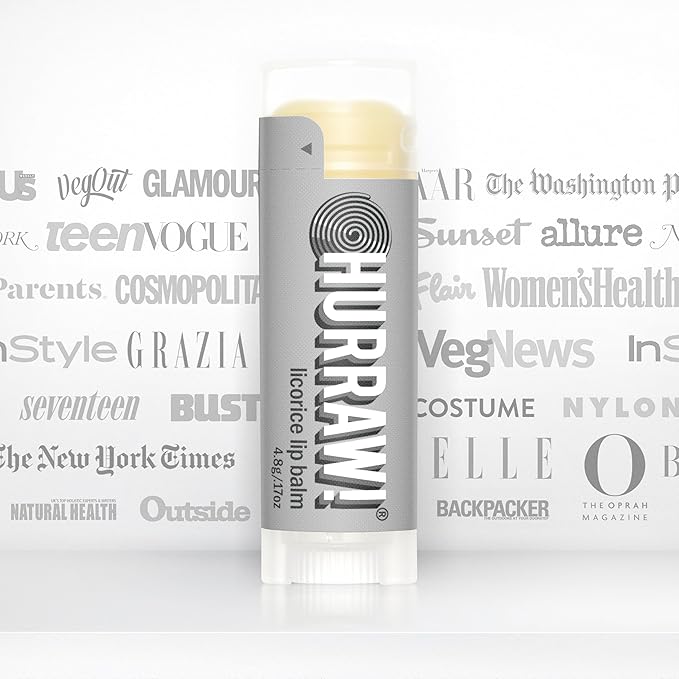 Hurraw! Licorice Lip Balm: Organic, Certified Vegan, Cruelty and Gluten Free. Non-GMO, 100% Natural Ingredients. Bee, Shea, Soy and Palm Free. Made in USA