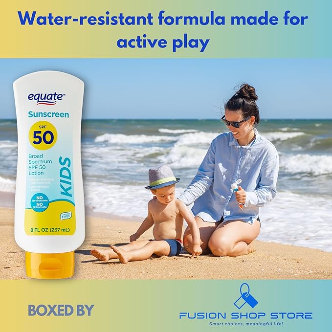 Sunscreen Kids lotion SPF 50 - Broad Spectrum, 8 fl oz (Pack of 1), Boxed By Fusion Shop Store