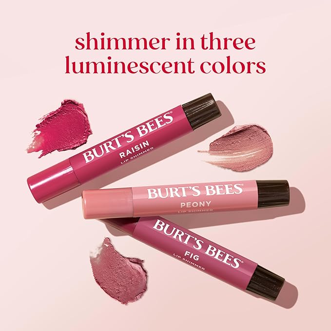 Burt's Bees Easter Basket Stuffers, Lip Shimmer Gift Set, Kissable Color, Warm Collection, 3-Pack, 0.09 oz.