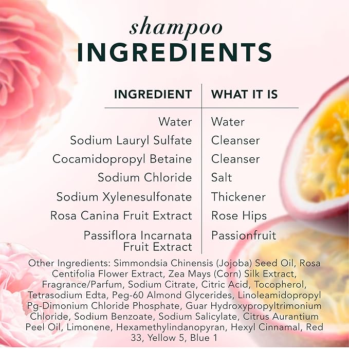 Herbal Essences Shampoo & Conditioner Set, Rose Hips + Passionfruit - Smooth Collection, Paraben-Free, Color-Safe, Shiny Hair with Jojoba & Vitamin E, 29.2 Fl Oz Each, 2-Pack