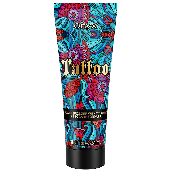 Tattoo Safe Tanning Bed Lotion - Indoor Dark Tanning Accelerator with Fade Protection | Tattoo Color Enhancer & Hydrating Skin Formula (Original 8.5 Fl Oz)