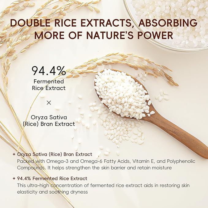Rice Face Cream, Long Lasting Hydration Quickly Absorbed Non-sticky Face Cream, Lightweight Firming Skin Removing Fine Lines Enhancing Skin Elasticity Beauty Moisturizer For Daily Care