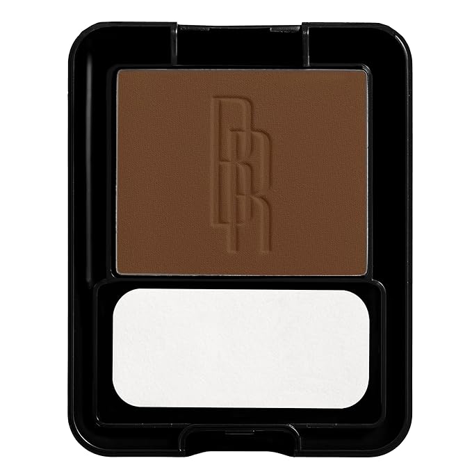 Black Radiance Pressed Powder, Pigment-Rich Matte Finish for Dark to Deep Skin Tones, Oil-Absorbing Compact with Mirror & Sponge - Ebony