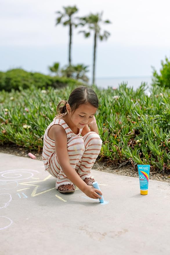 NO-AD KIDS SPF 50 Sunscreen Lotion | Non-Greasy, Waterproof Kids Sunscreen | Suitable for All Skin Types | Broad Spectrum Protection for Active Lifestyles 3oz Travel Size
