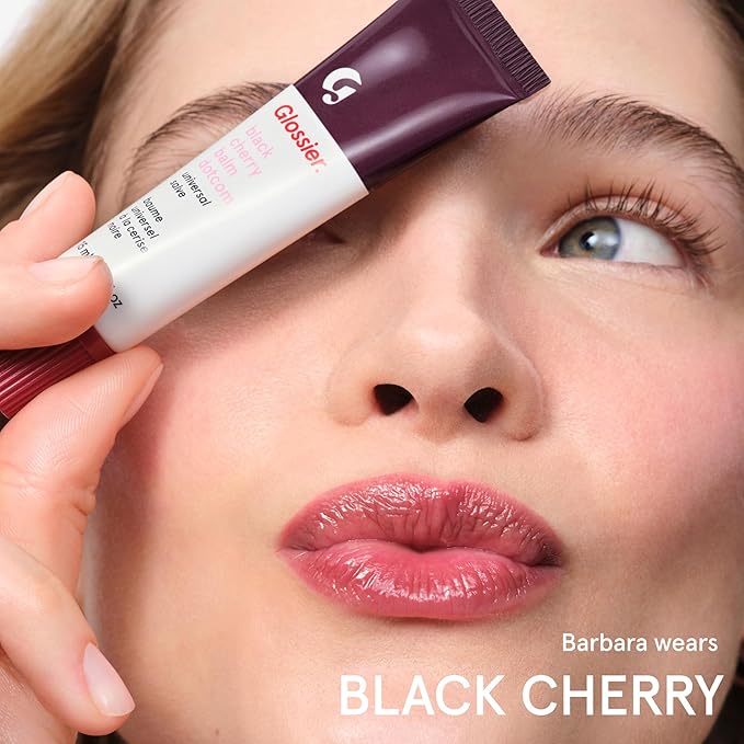 Glossier Balm Dotcom Hydrating Tinted Lip Balm - Universal Salve, Up to 12Hr Moisture for Dry Lips, Cuticles & Skin - Lanolin, Beeswax & Castor Oil - Black Cherry, Burgundy Tint, 15ml